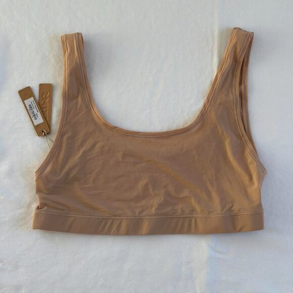 Skims Jelly Sheer Scoop Neck Bralette in Clay, Size Medium - Picture 4 of 6